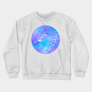 Aries zodiac sign. Aries constellation on galaxy sky Crewneck Sweatshirt